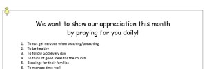 Pastor Appreciation 2014 Ideas